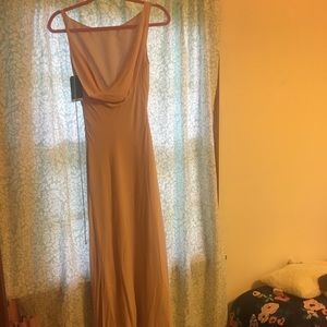 Nicole Miller Blush Long Silk gown new with tags